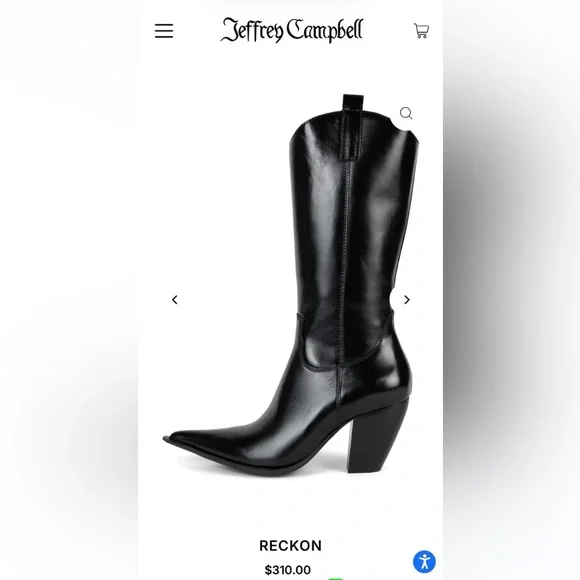 Jeffrey Campbell Reckon Western Black Heeled Boots - Picture 2 of 7